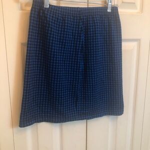 Vintage Jrs Blue and Black Checked A-Line Skirt